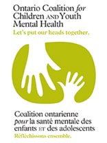 Ontario Coalition for Children and Youth Mental Health logo, two hands reaching together in a gesture of support