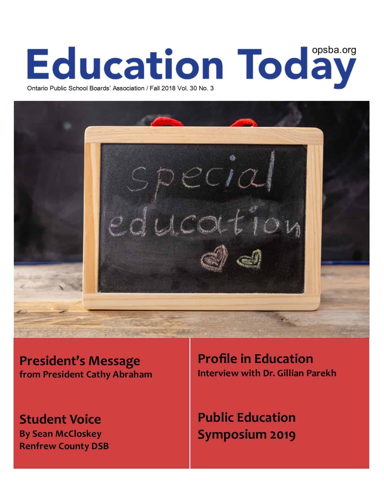 Education Today | Fall 2018 | Volume 30 Number 3
