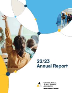 Cover of the 2022-23 OPSBA Annual Report