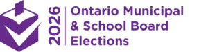 A ballot box with a checkmark. To the right it says 2026 and Ontario Municipal and School Board Elections
